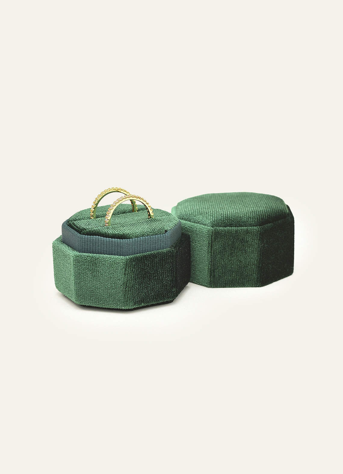 Wedding Day Velvet Ring Box — Dark Green — 图 49/132