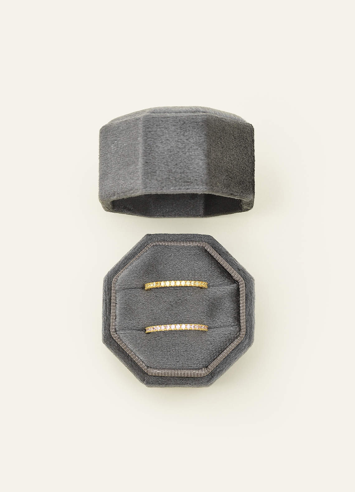 Wedding Day Velvet Ring Box — Dark Grey — 图 18/132