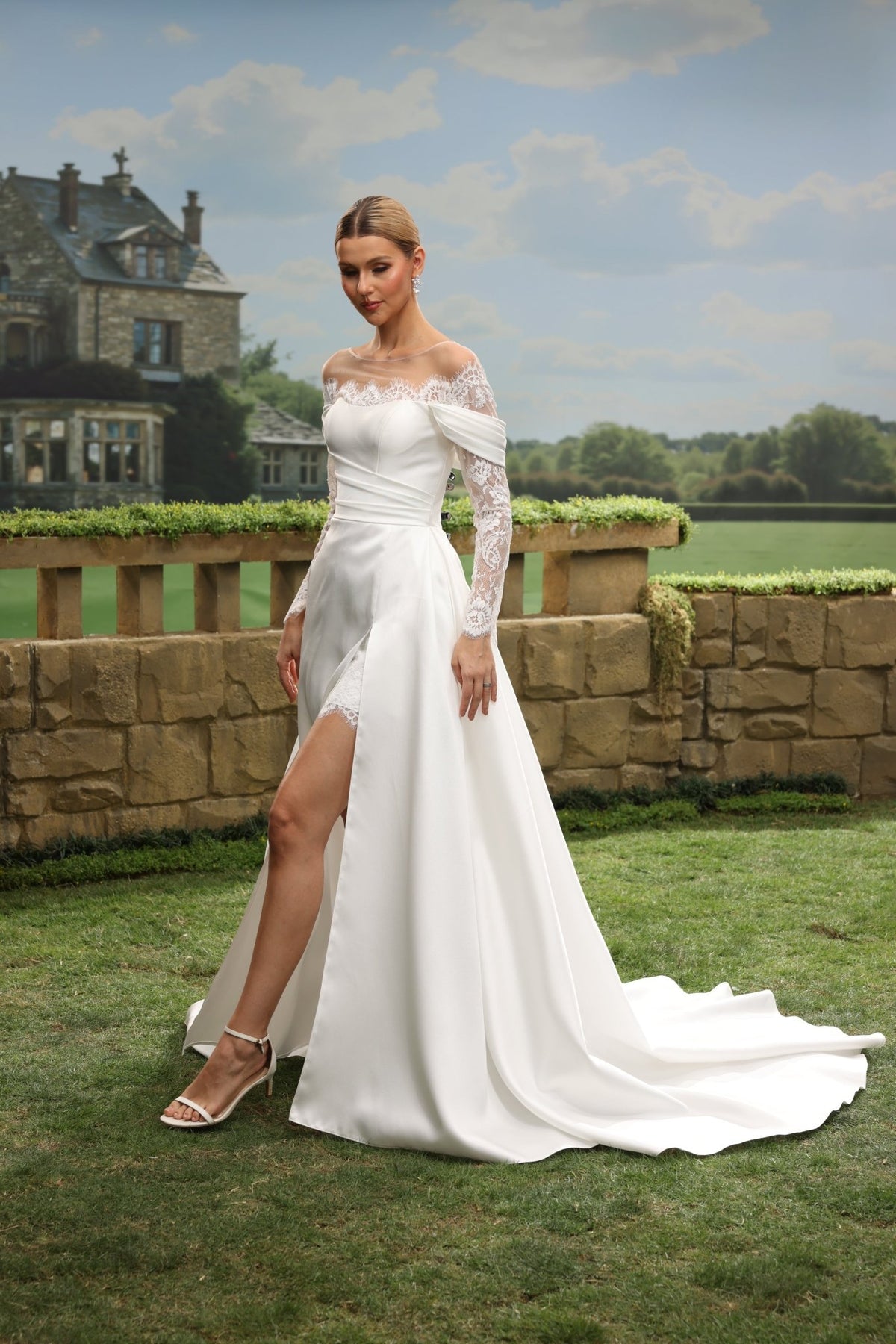 Wrenelle A-Line Off-the-Shoulder wedding dress — design detail 3