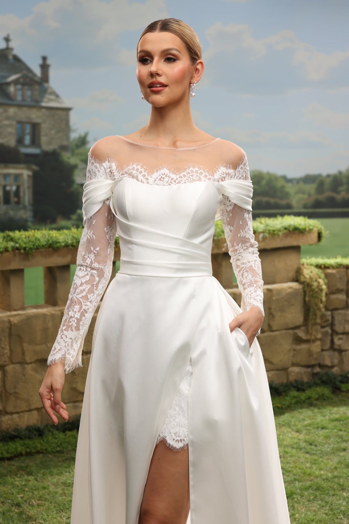 Wrenelle A-Line Off-the-Shoulder wedding dress — design detail 7