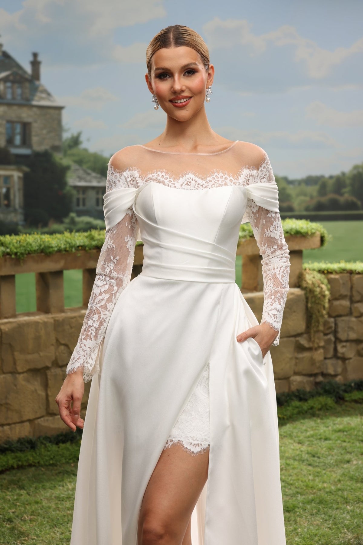 Wrenelle A-Line Off-the-Shoulder wedding dress — design detail 6