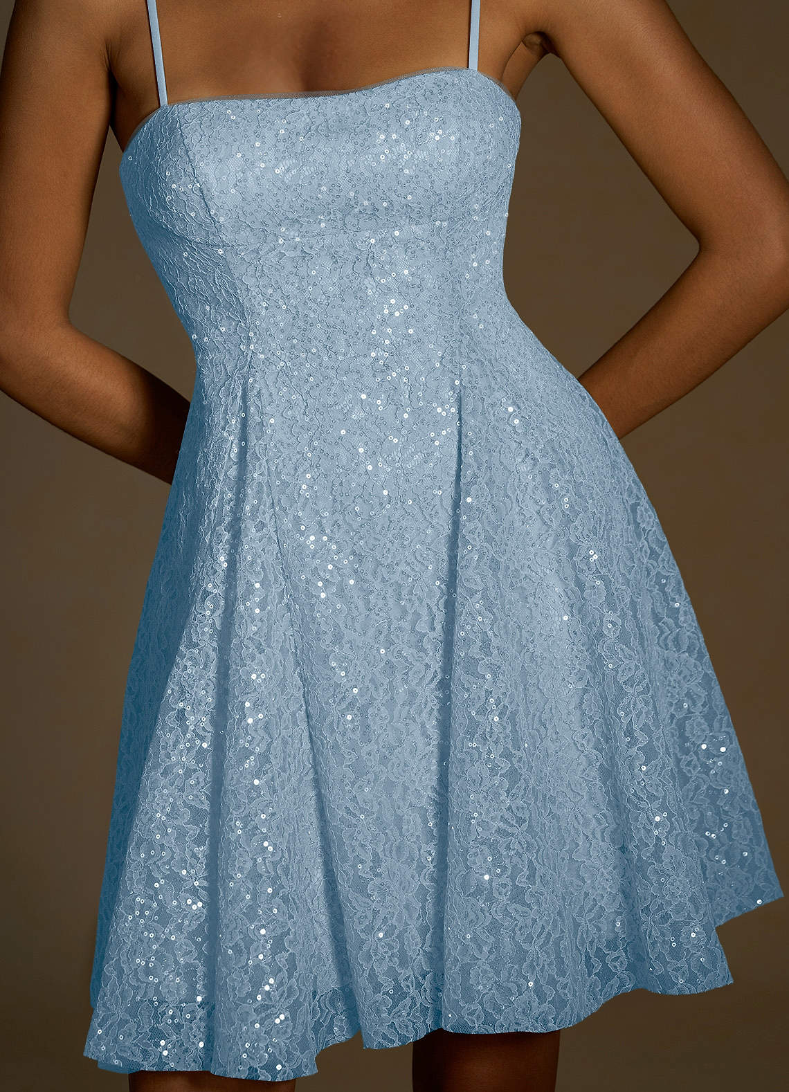 Xenia A-Line Sequin Lace Prom Dress in Sky Blue