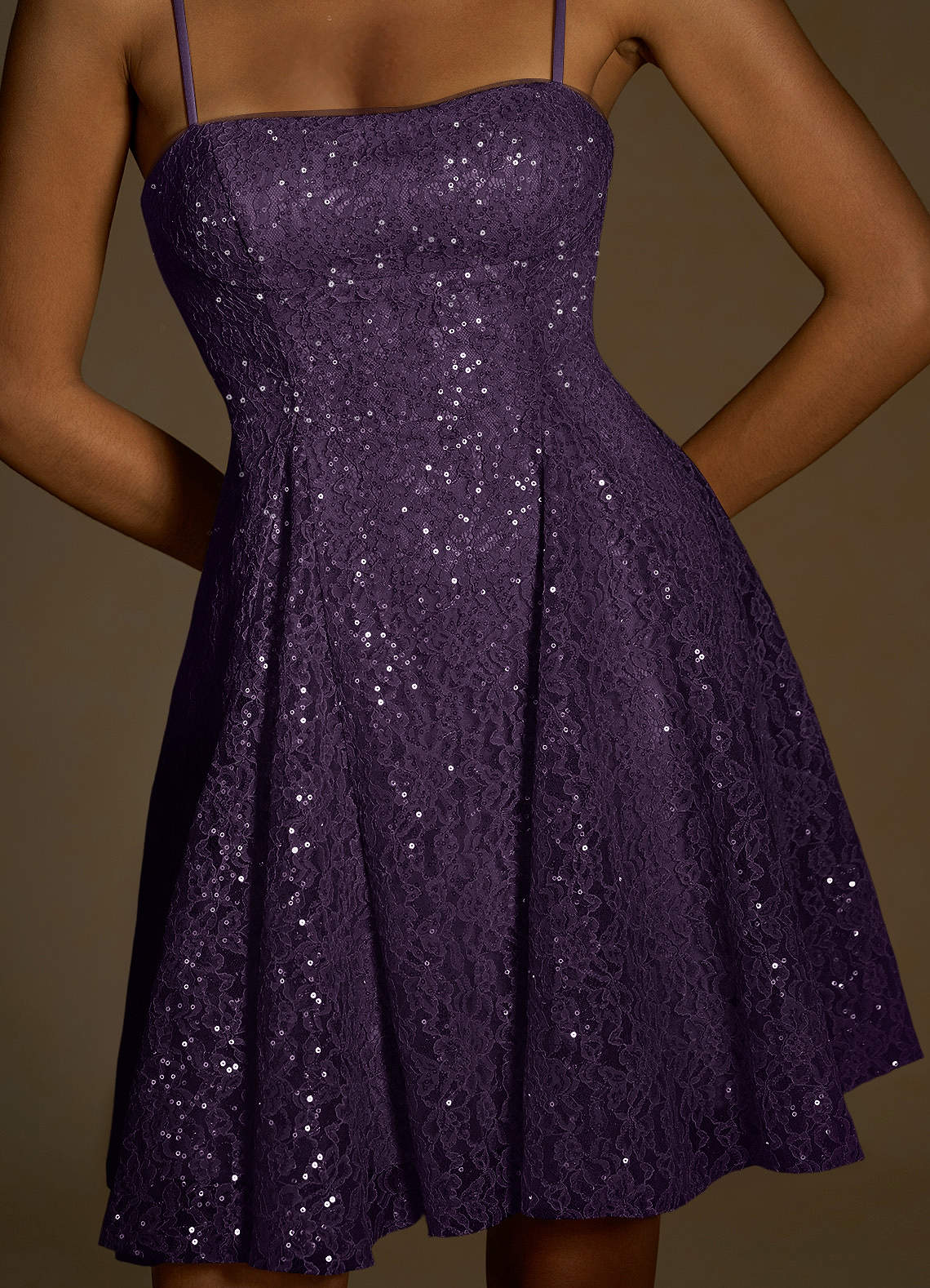 Xenia A-Line Sequin Lace Prom Dress in Grape