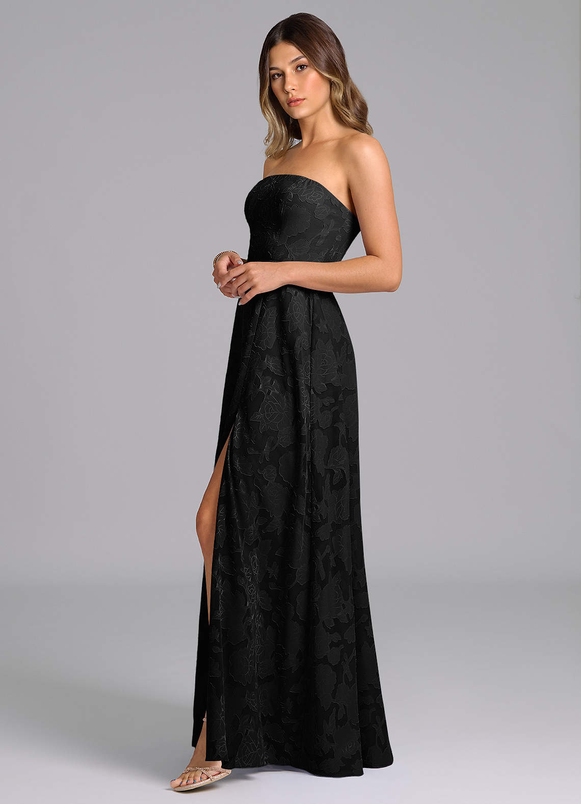 Wren A-Line Strapless Floral Burnout Bridesmaid Dress