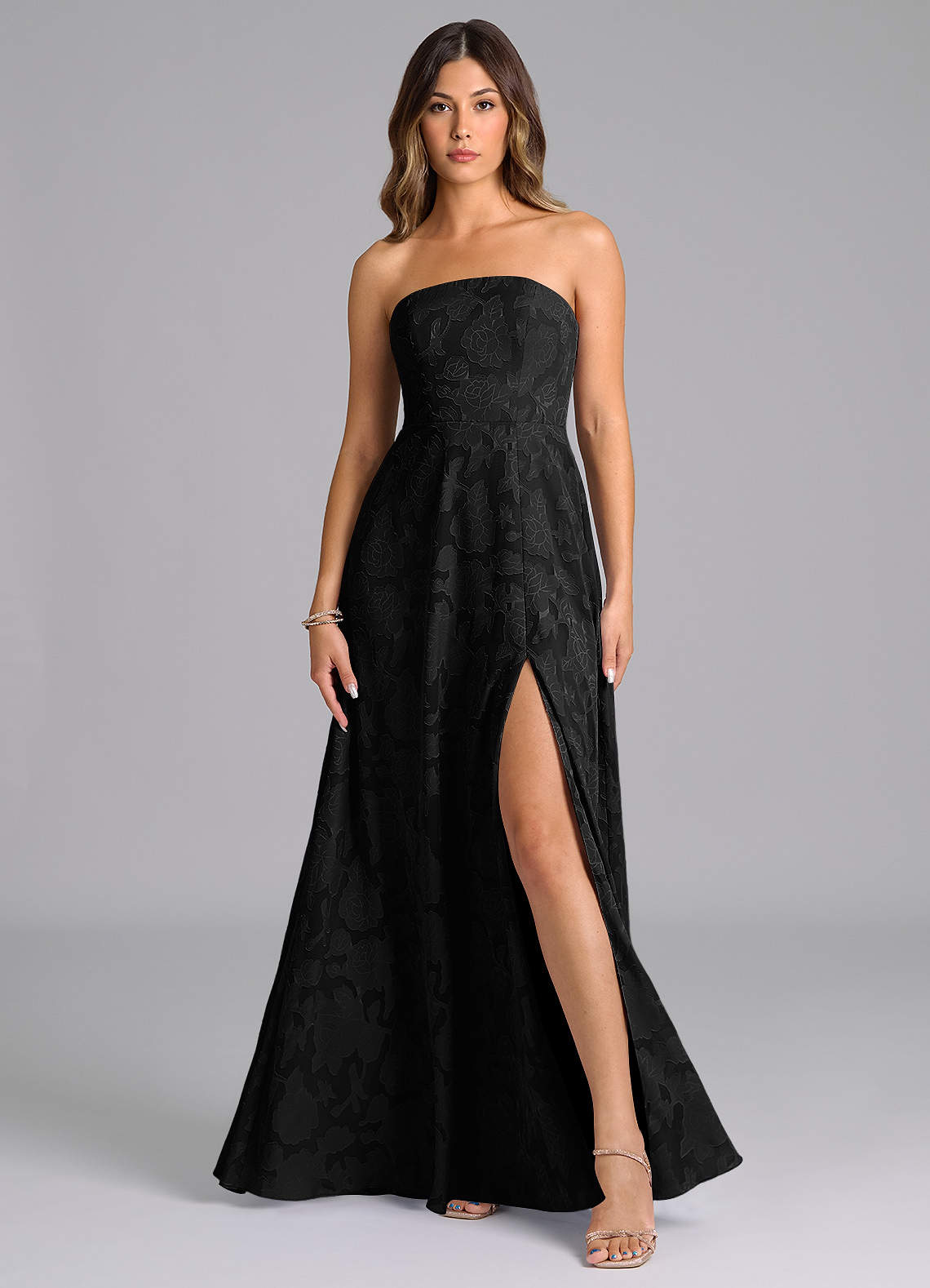 Wren A-Line Strapless Floral Burnout Bridesmaid Dress