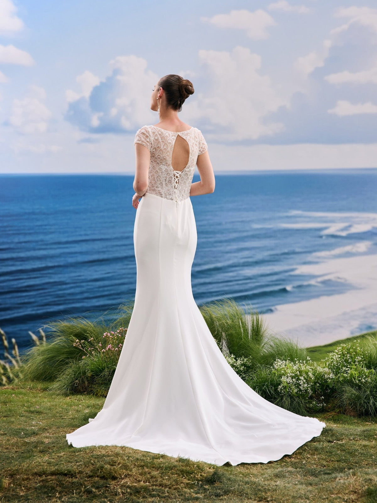 Zelirienne white wedding dress, back view