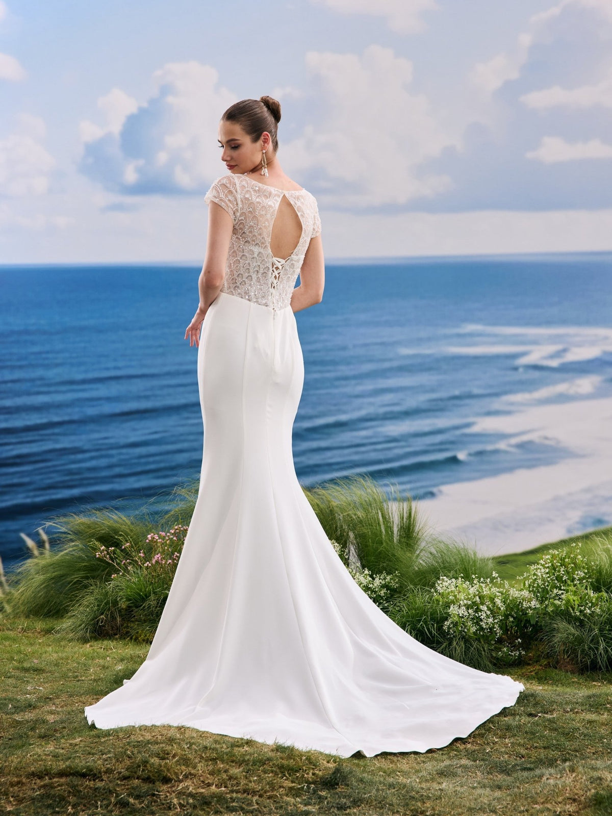 Zelirienne white wedding dress, back view