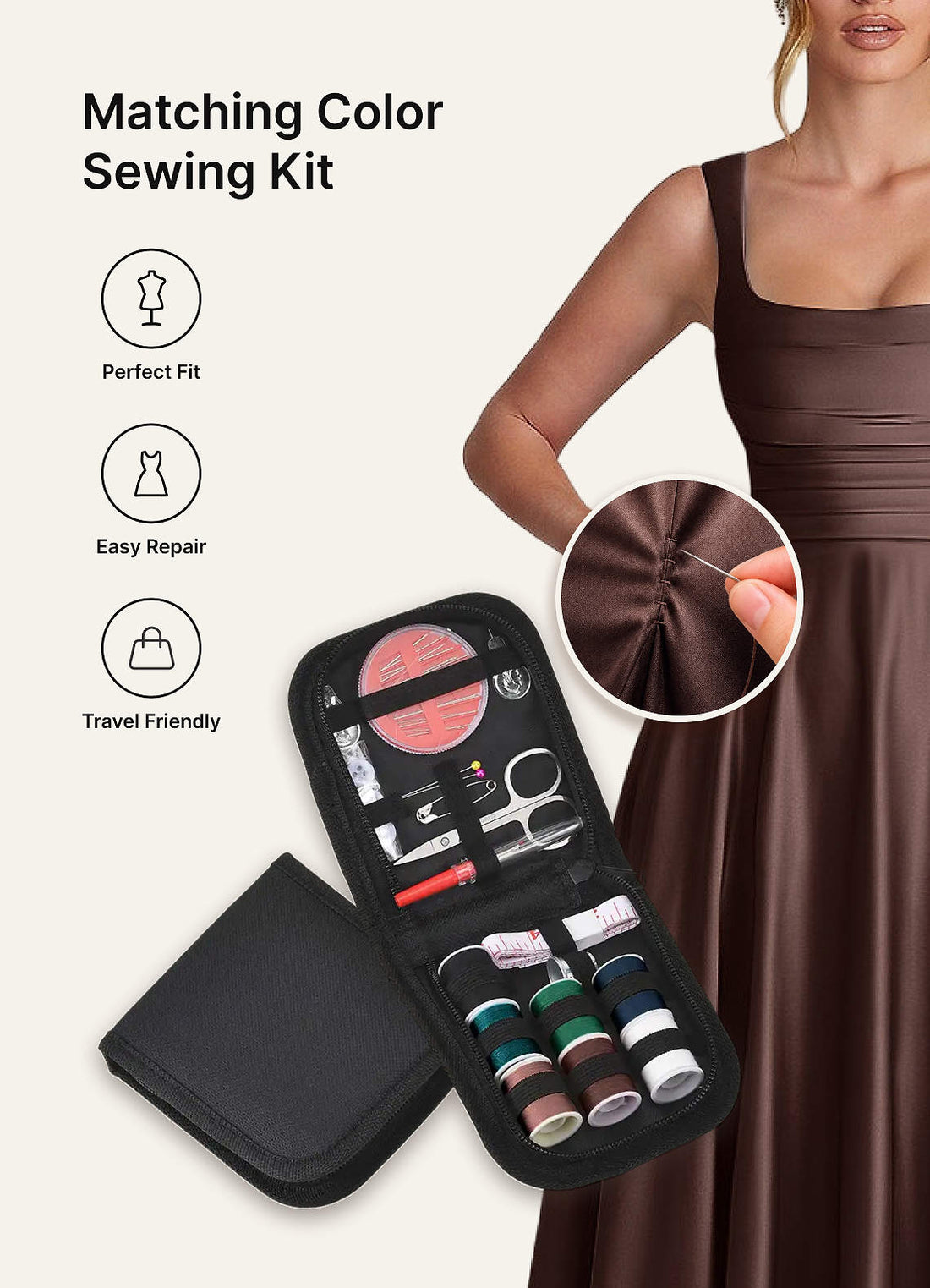 Azazie Matching Color Emergency Sewing Kit — Green Collection — 图 1/25
