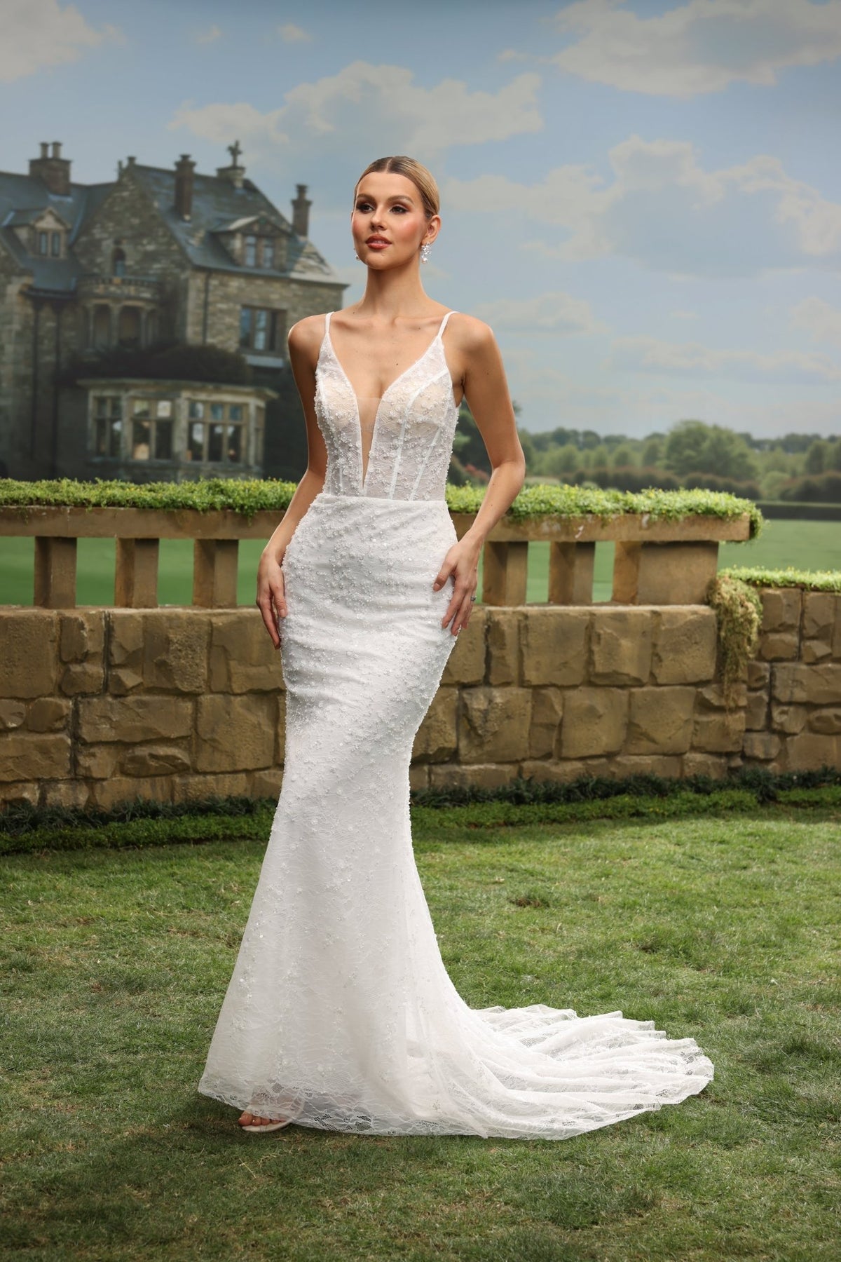 Zorienne Mermaid Plunging V-Neck wedding dress — design detail 10