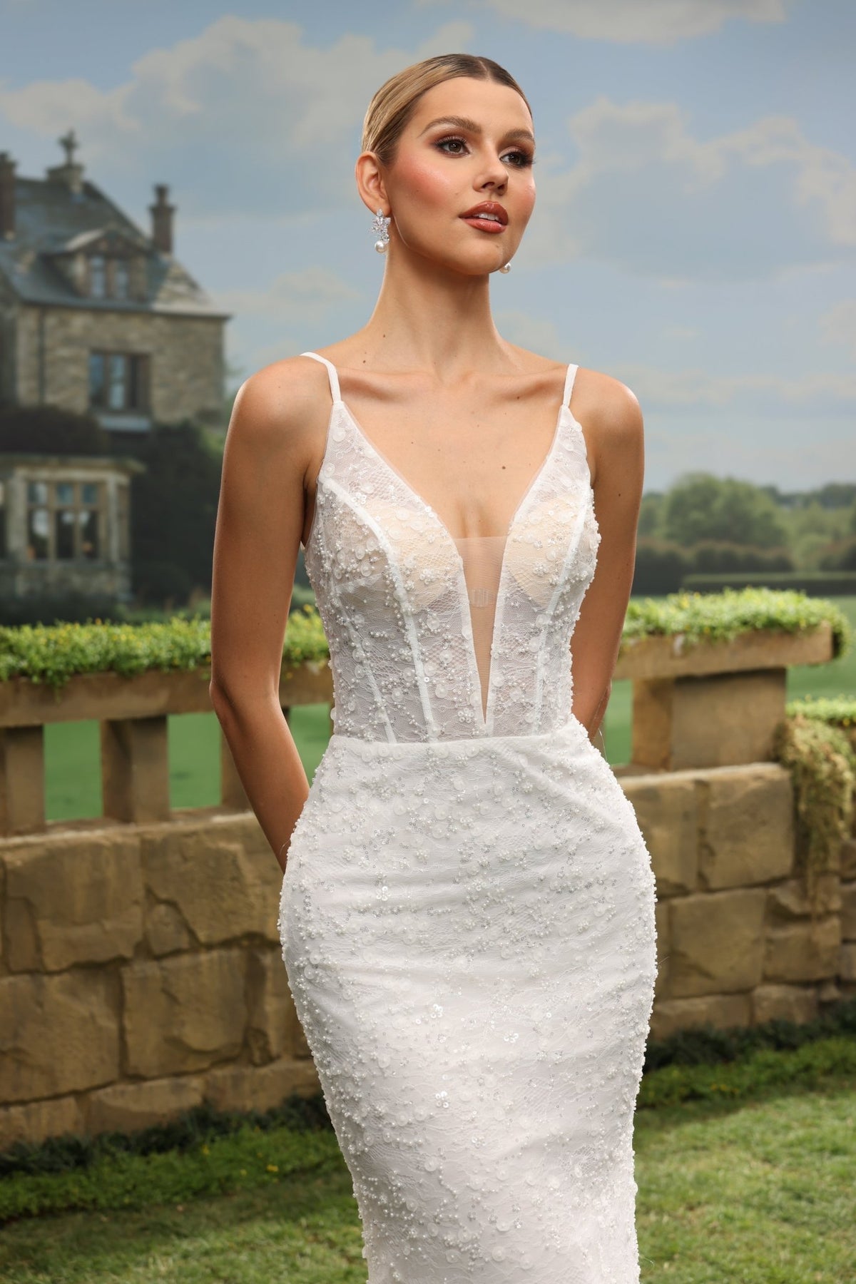 Zorienne Mermaid Plunging V-Neck wedding dress — design detail 6