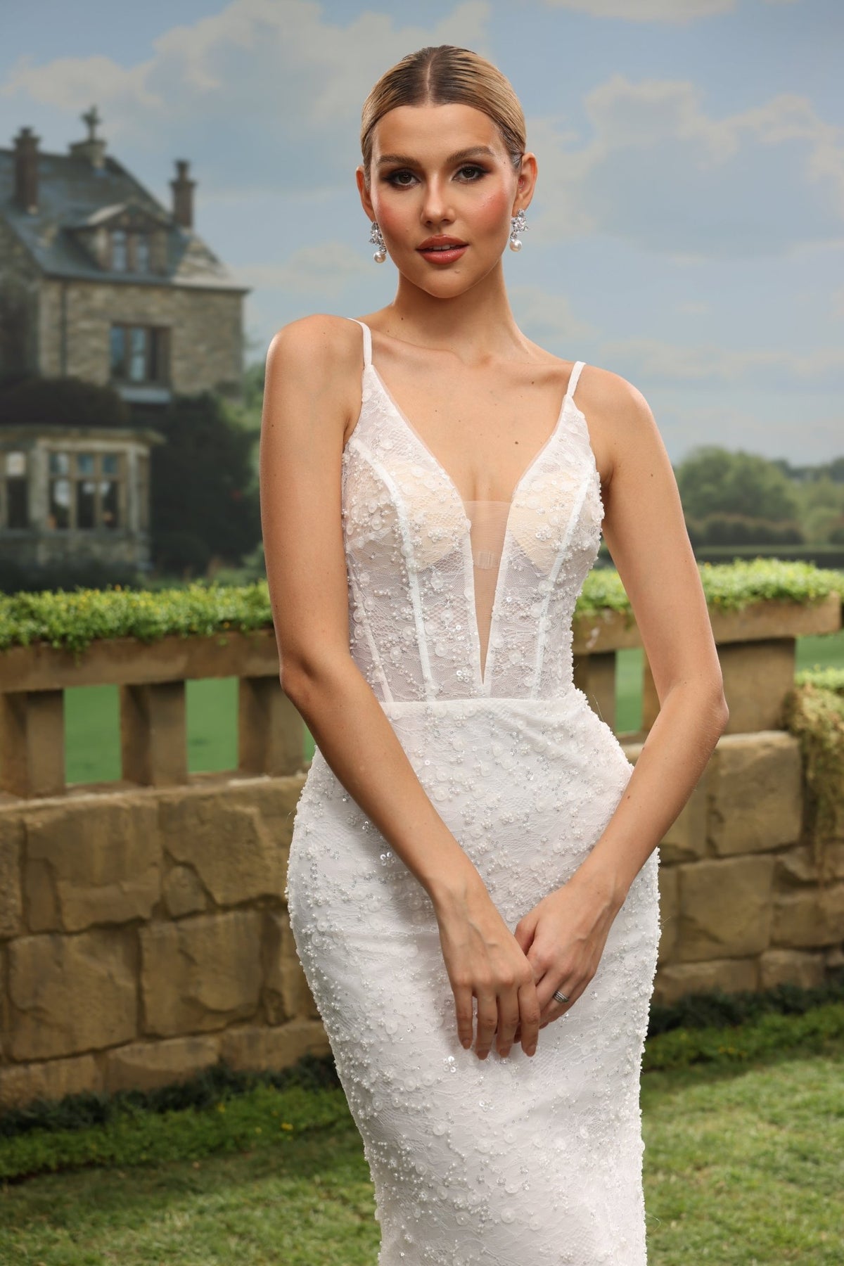 Zorienne Mermaid Plunging V-Neck wedding dress — design detail 7