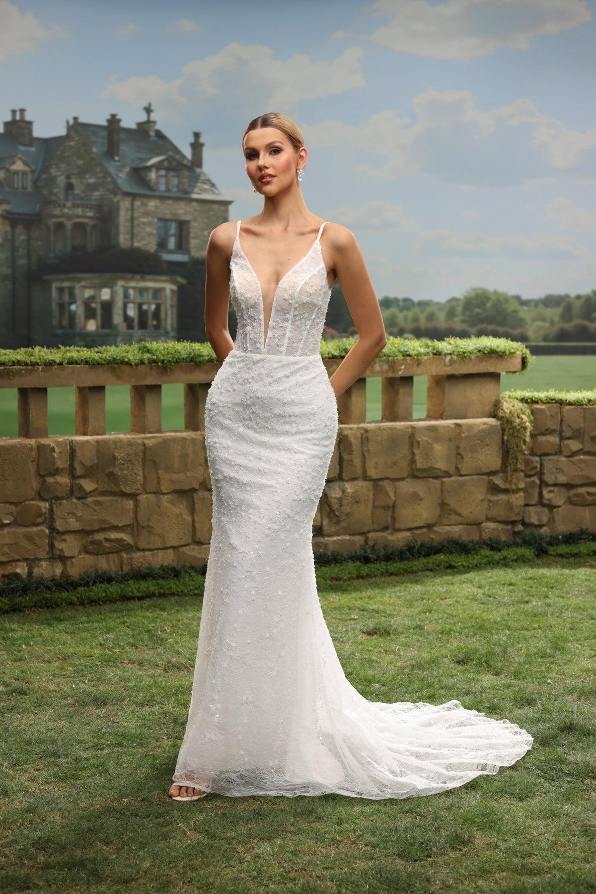 Zorienne Mermaid Plunging V-Neck wedding dress — design detail 9