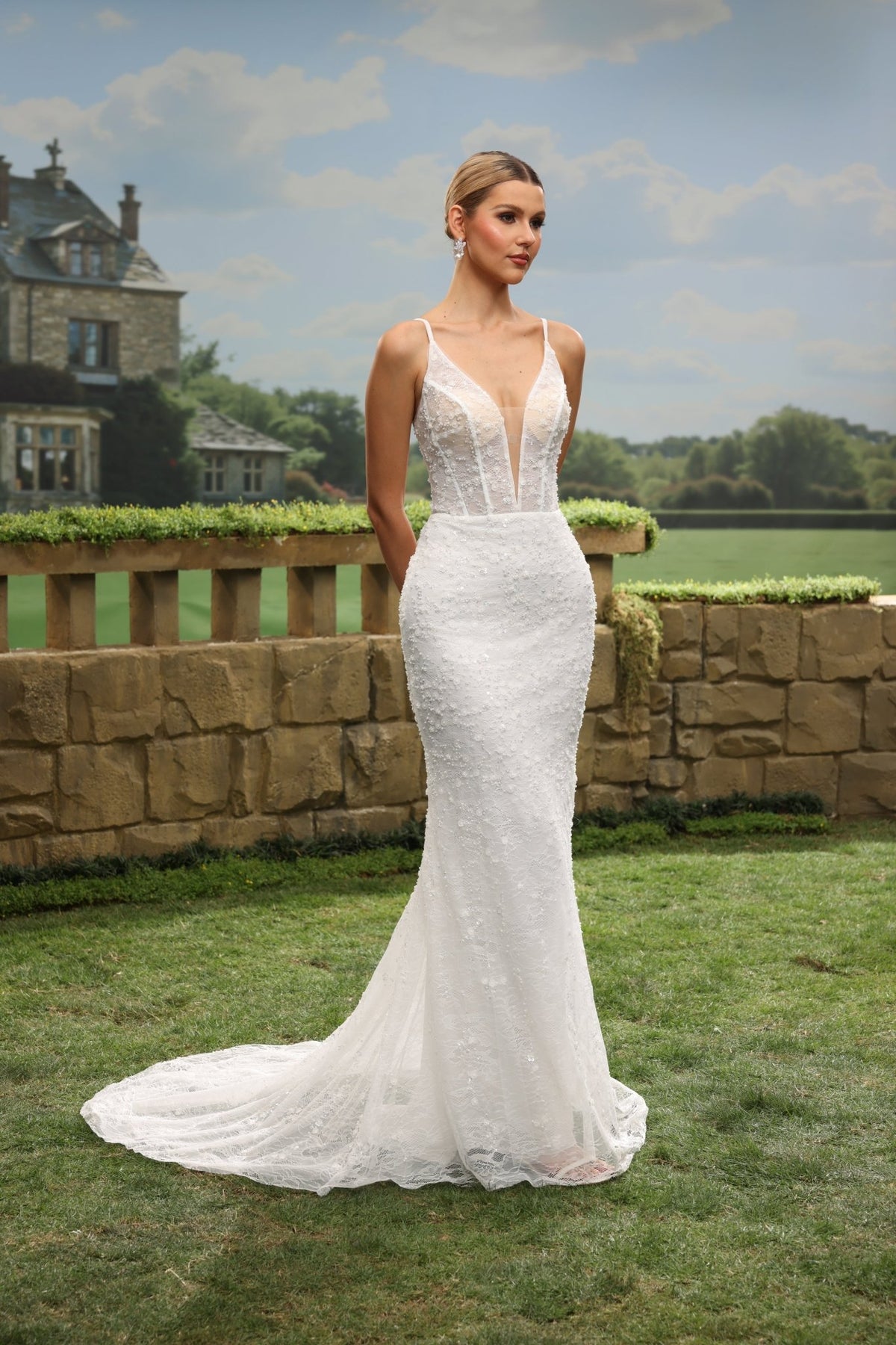 Zorienne Mermaid Plunging V-Neck wedding dress — design detail 3