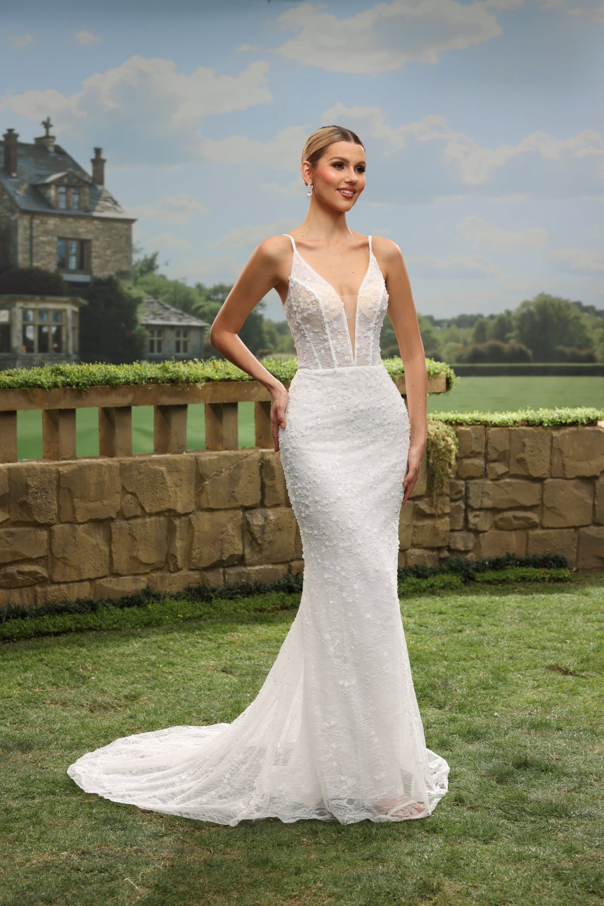 Zorienne Mermaid Plunging V-Neck wedding dress — design detail 8